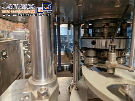 Recravadeira recravadora tampadora autom�tica em inox de latas copos potes frascos Levapack