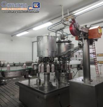 Envasadora enchedora rotativa em inox 8 bicos Serac para l�quidos, flu�dos, bebidas, sucos, bebidas l�cteas, �gua