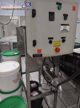 Envasadora dosadora pesadora com misturador de p�s em inox para produtos pastosos granulados Peres & Canheiro 120 kg